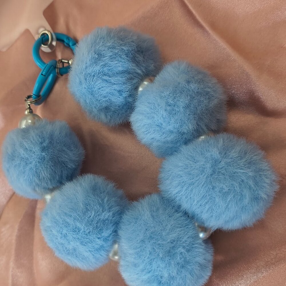Puff Ball Lanyard Key Chain